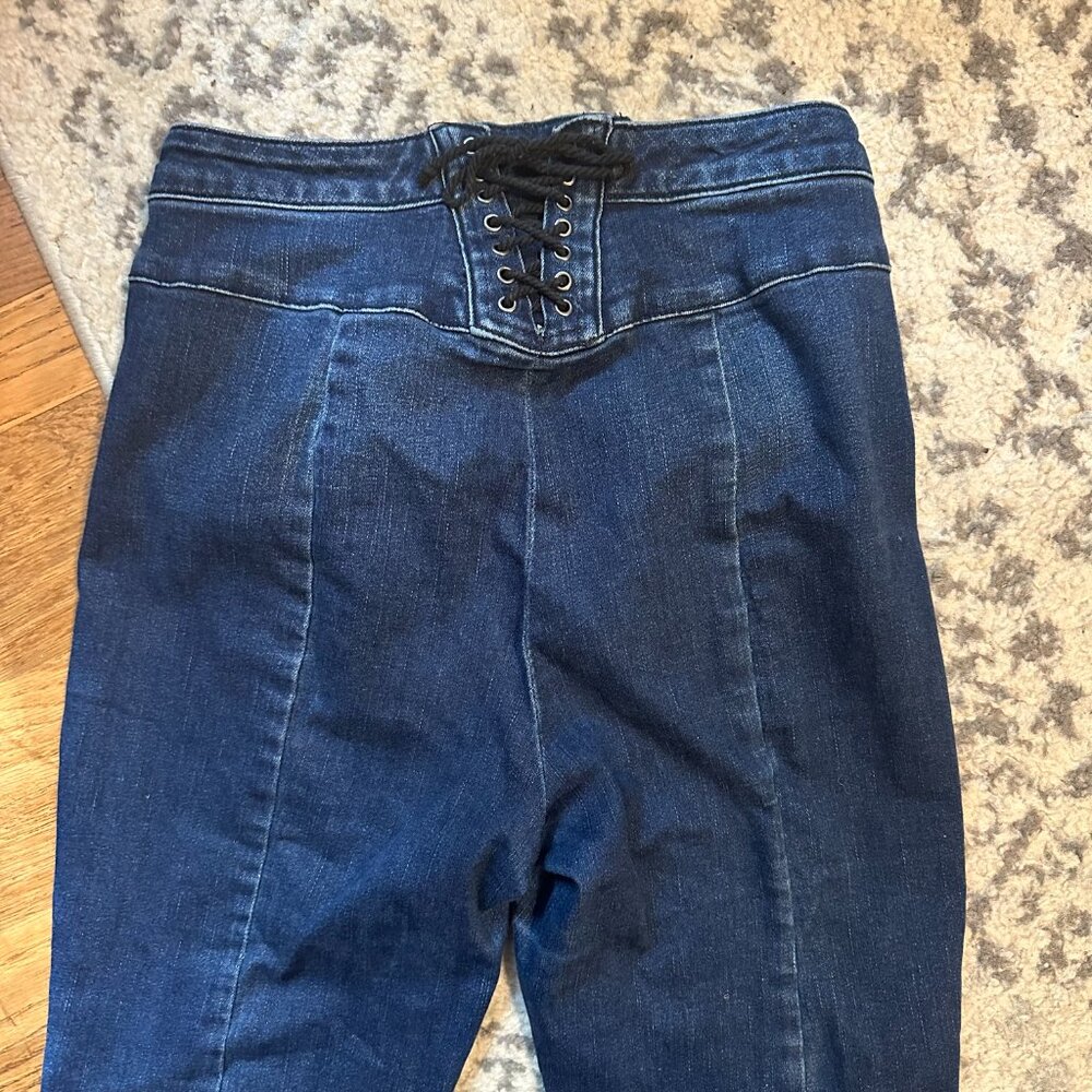 FREE PEOPLE We The Free CRVY Ma Cherie Bell Bottom Jean | 28 | super flare denim - Picture 5 of 12